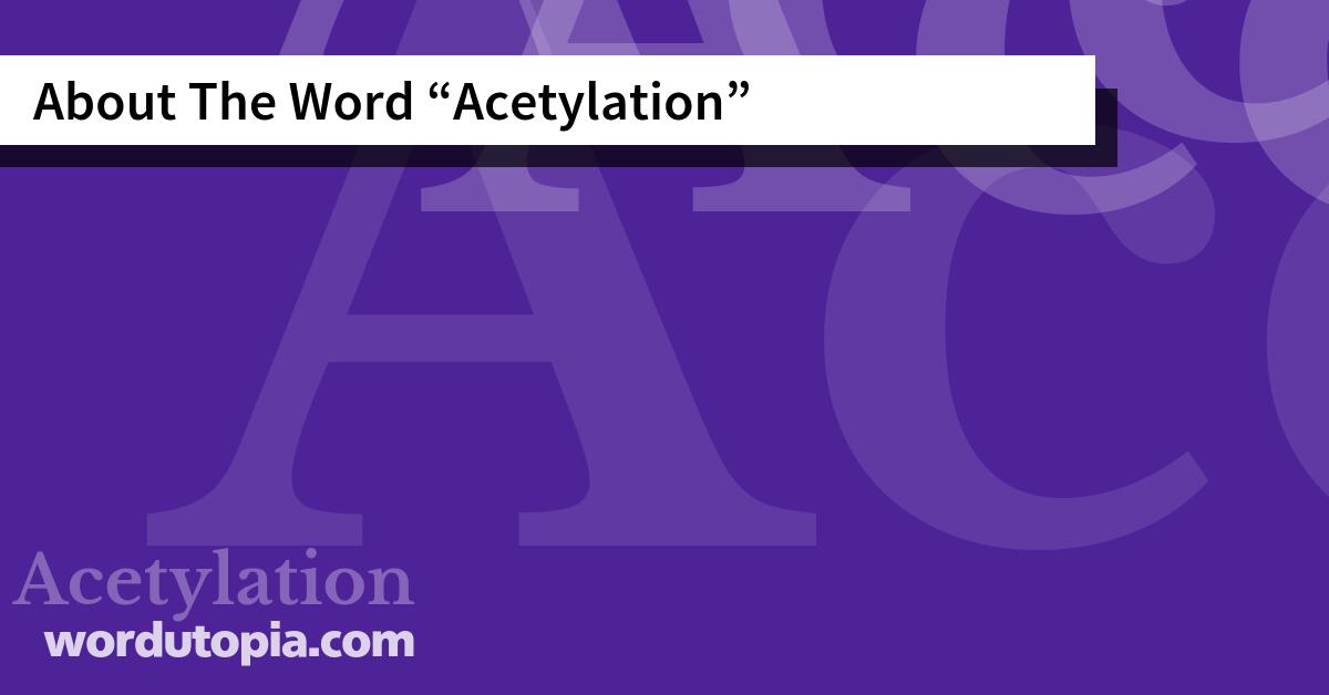 About The Word Acetylation