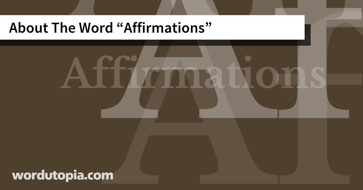 About The Word Affirmations