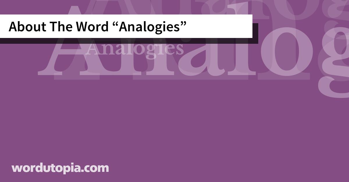About The Word Analogies