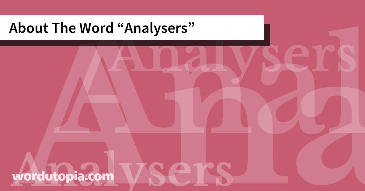 About The Word Analysers