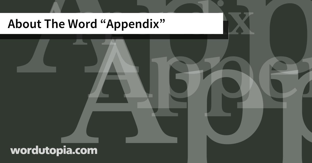 About The Word Appendix