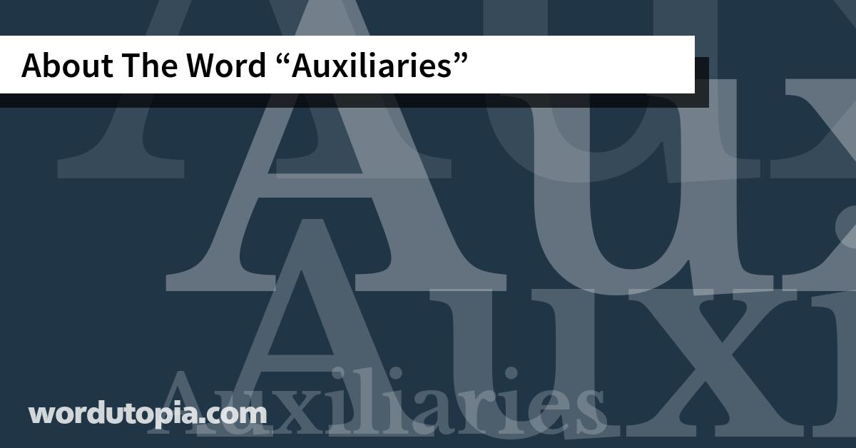 About The Word Auxiliaries