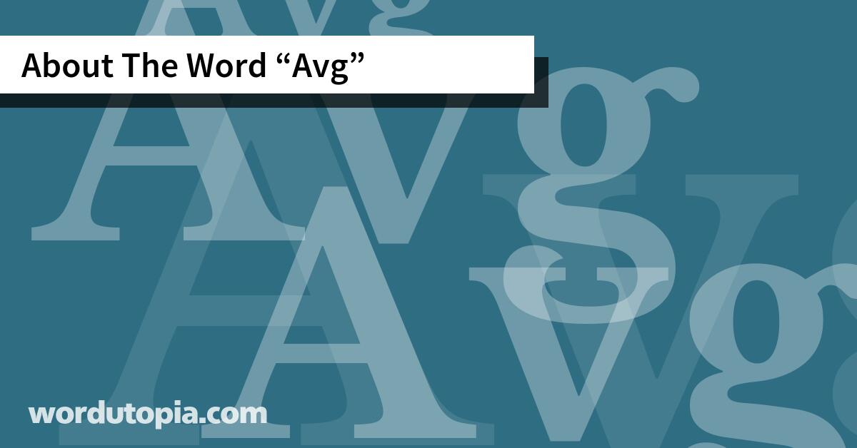 About The Word Avg