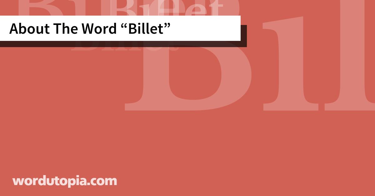 About The Word Billet