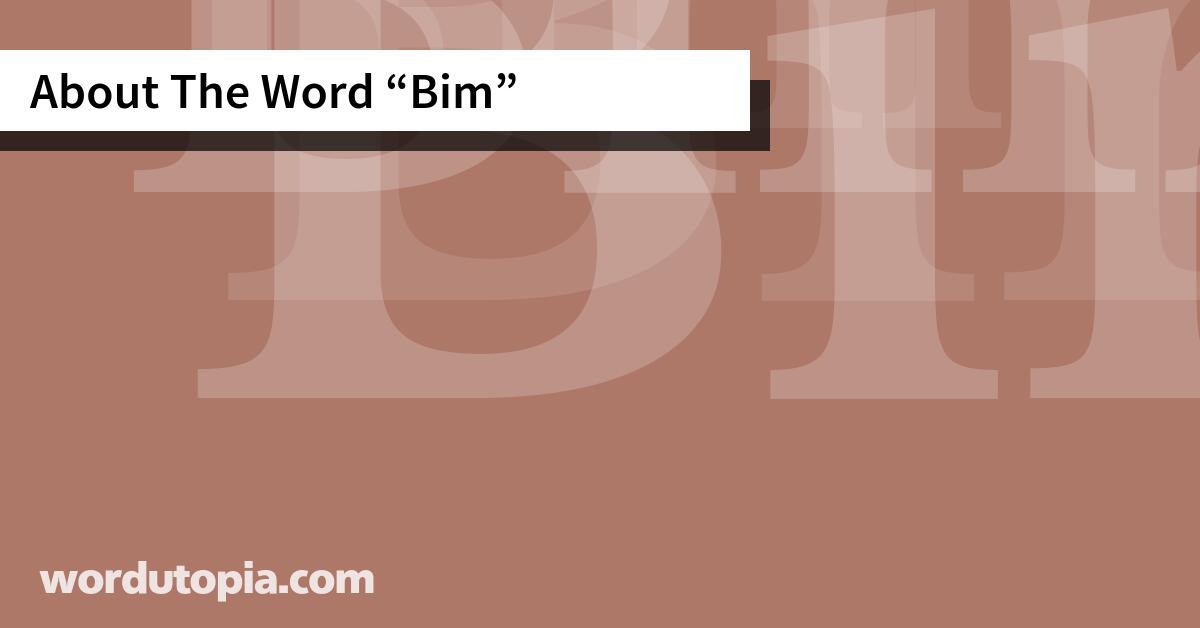 About The Word Bim