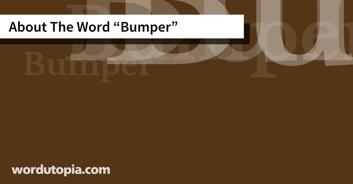 About The Word Bumper