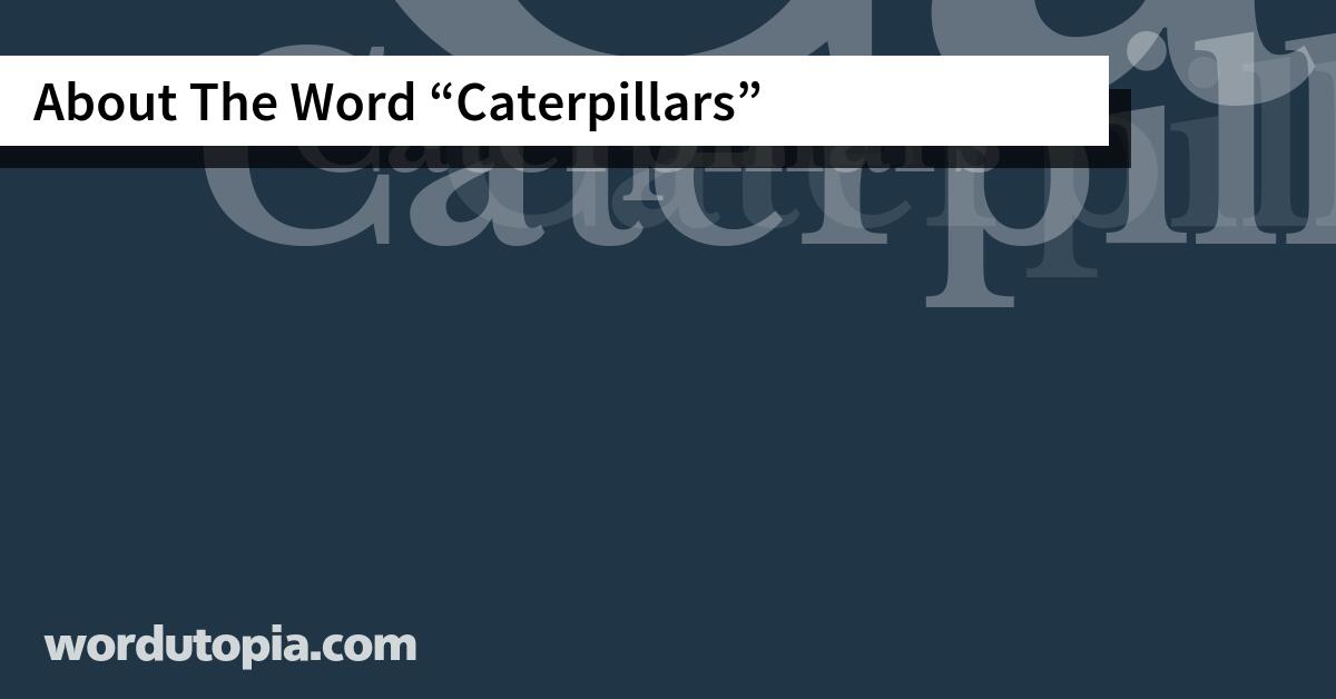 About The Word Caterpillars