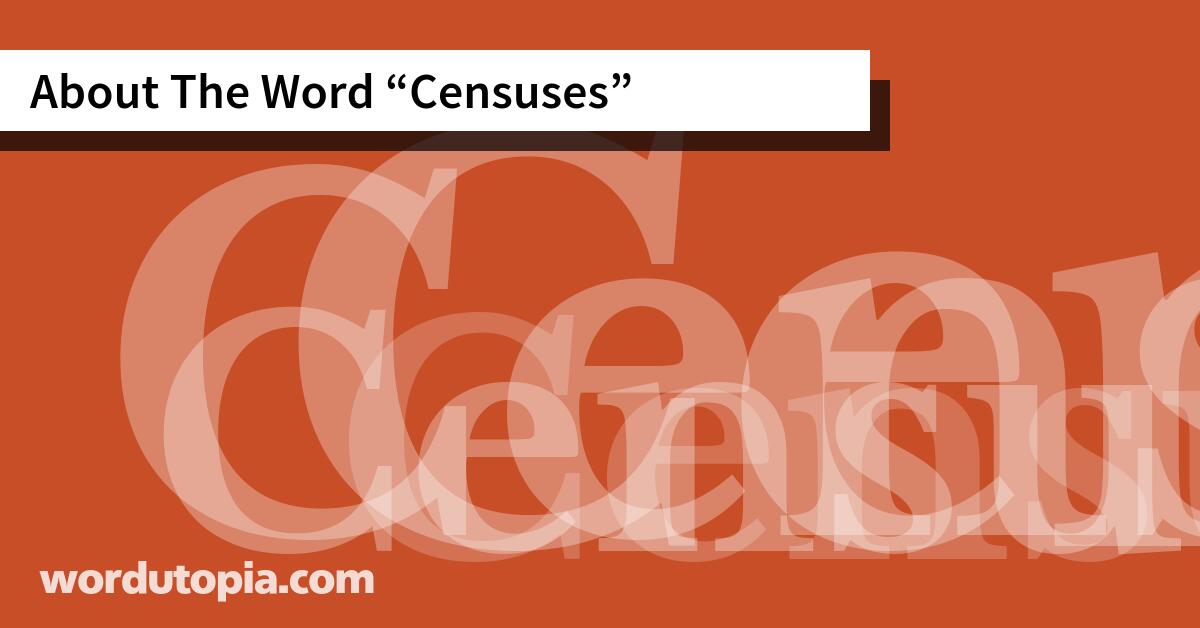 About The Word Censuses