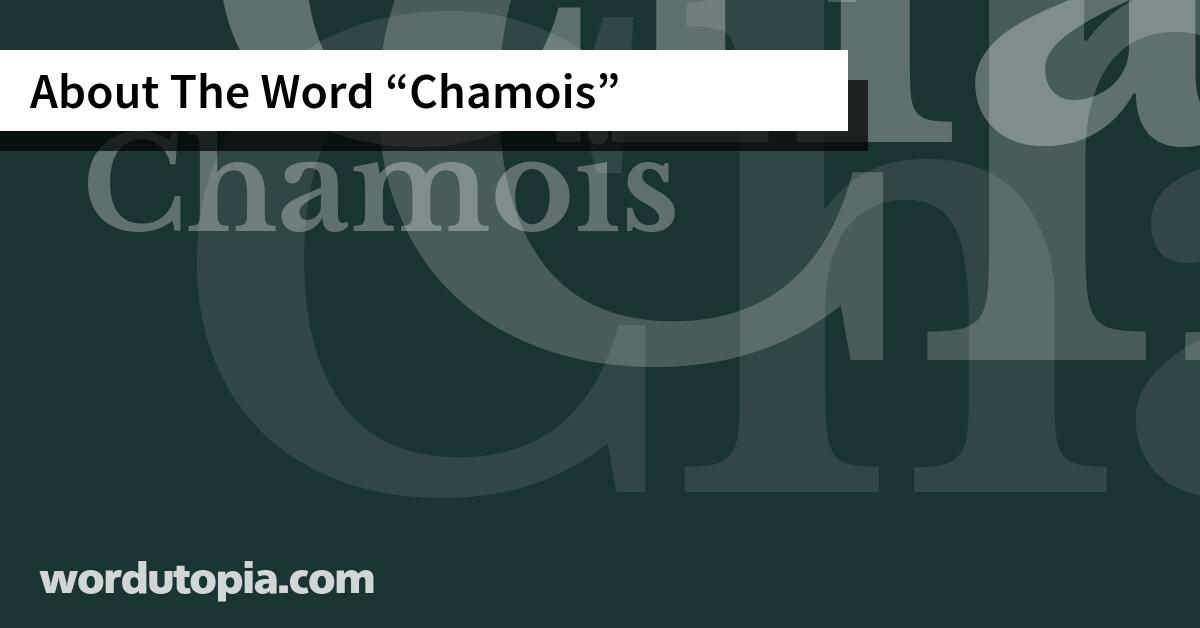 About The Word Chamois