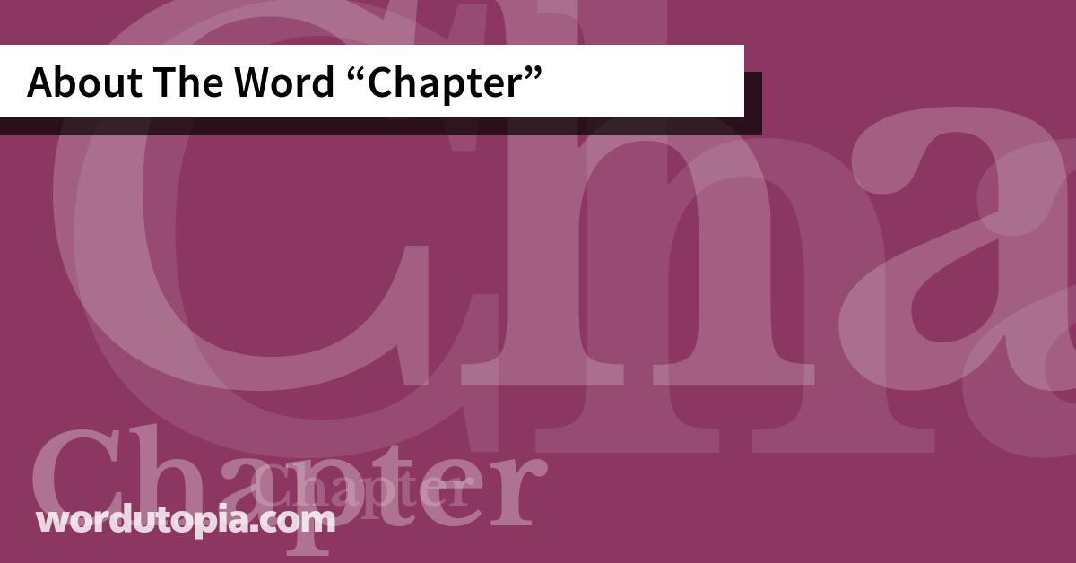 About The Word Chapter