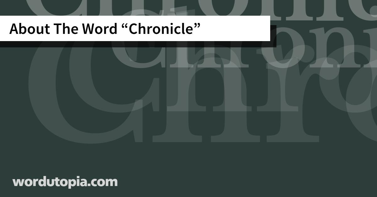 About The Word Chronicle