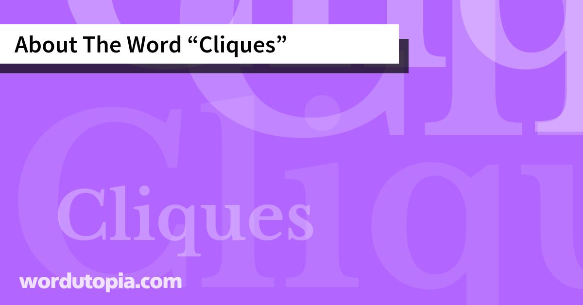 About The Word Cliques