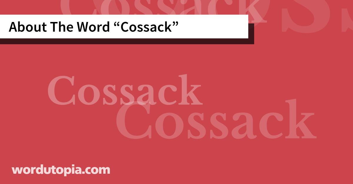 About The Word Cossack