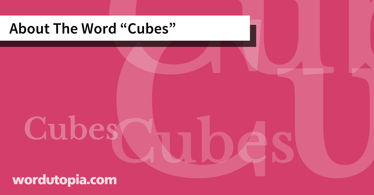 About The Word Cubes
