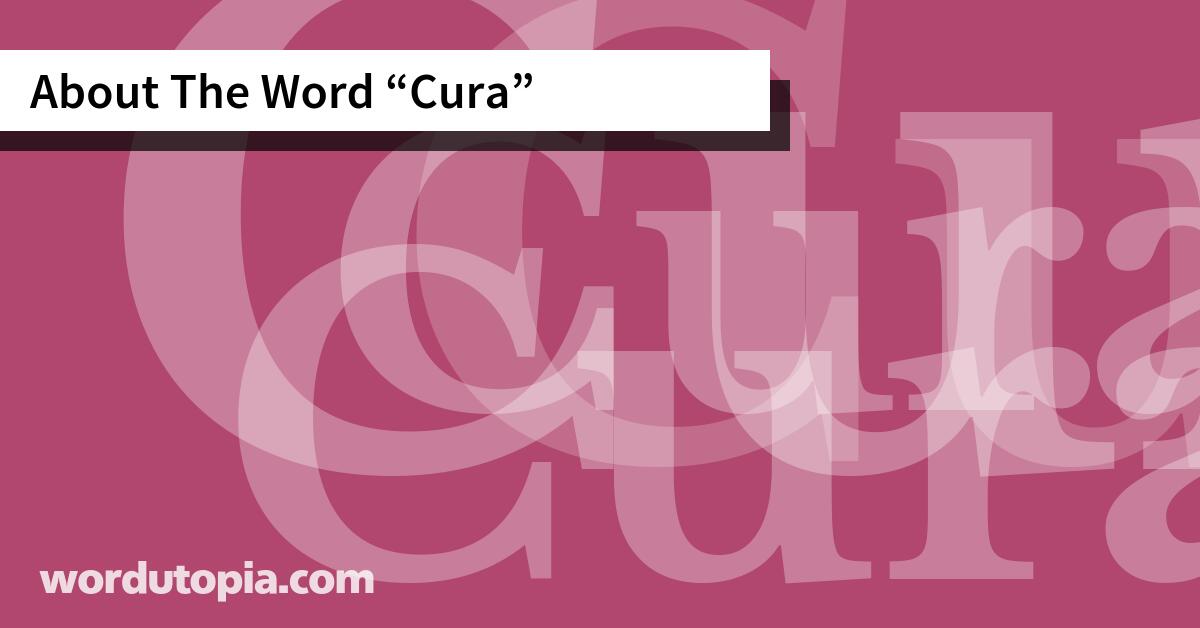 About The Word Cura