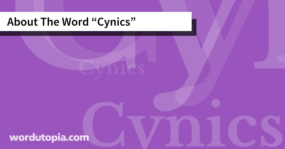 About The Word Cynics