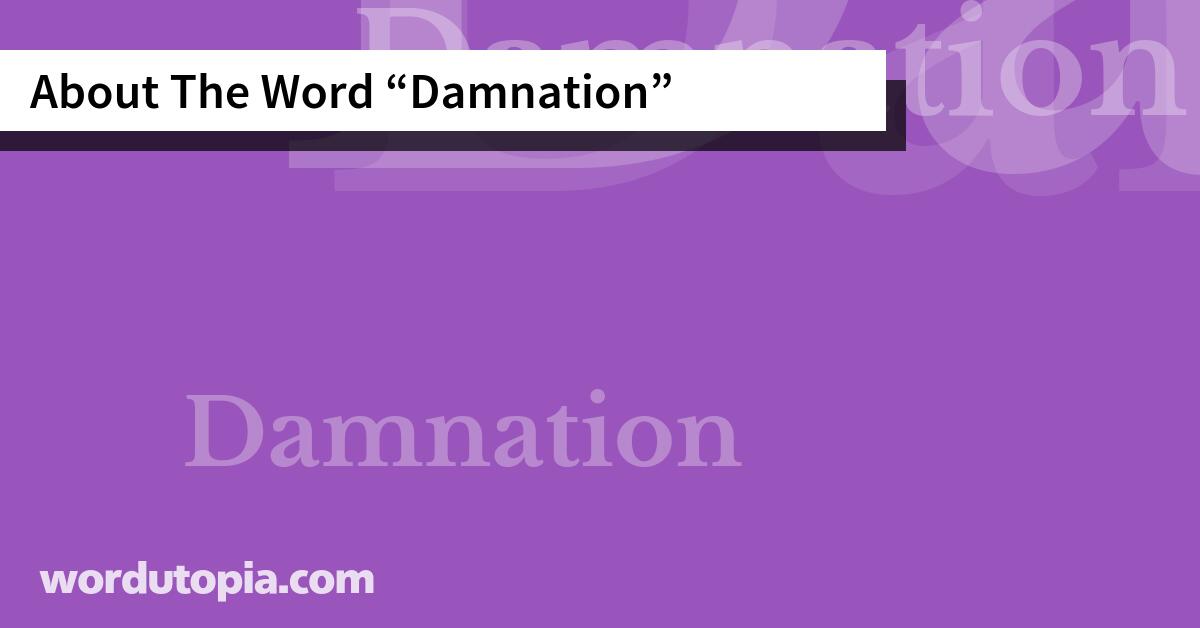 About The Word Damnation