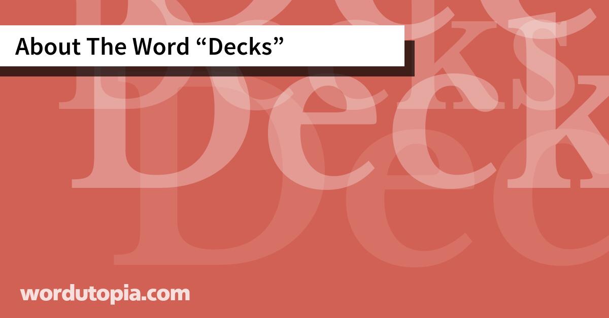 About The Word Decks
