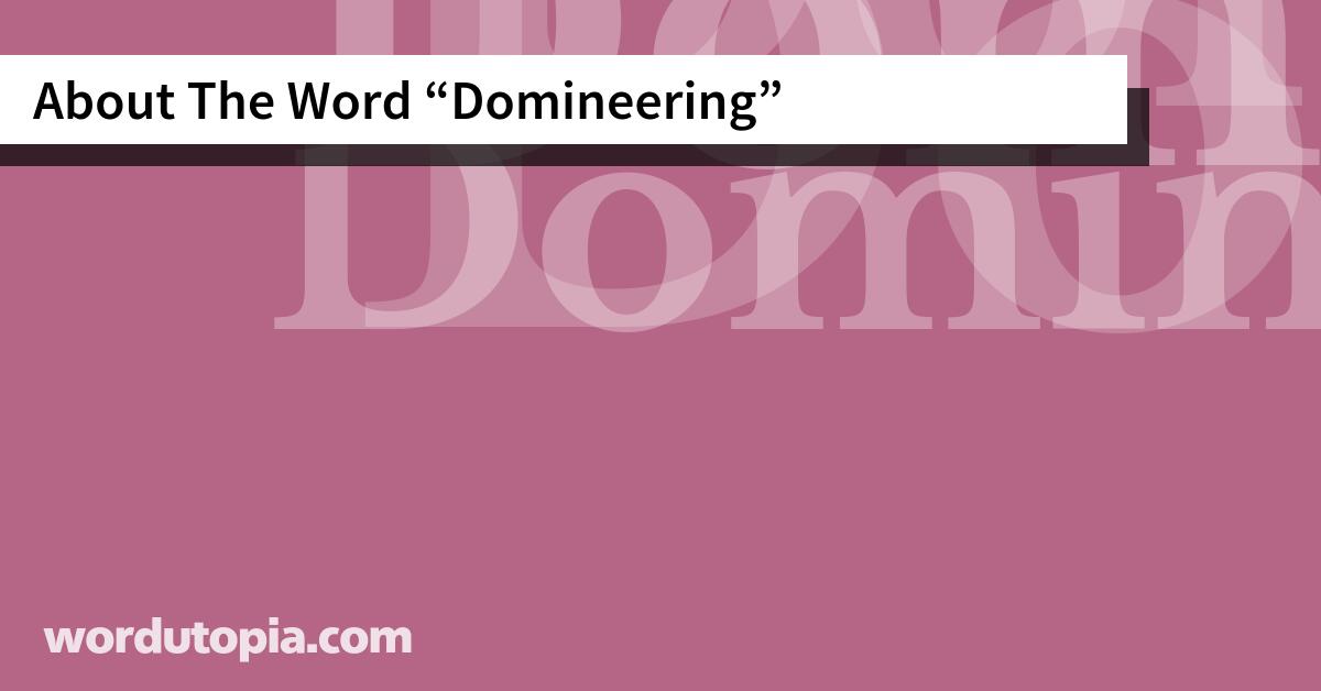 About The Word Domineering
