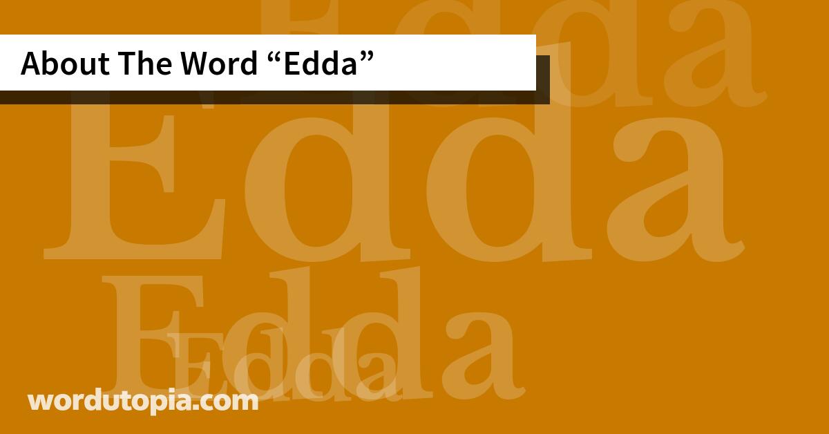 About The Word Edda