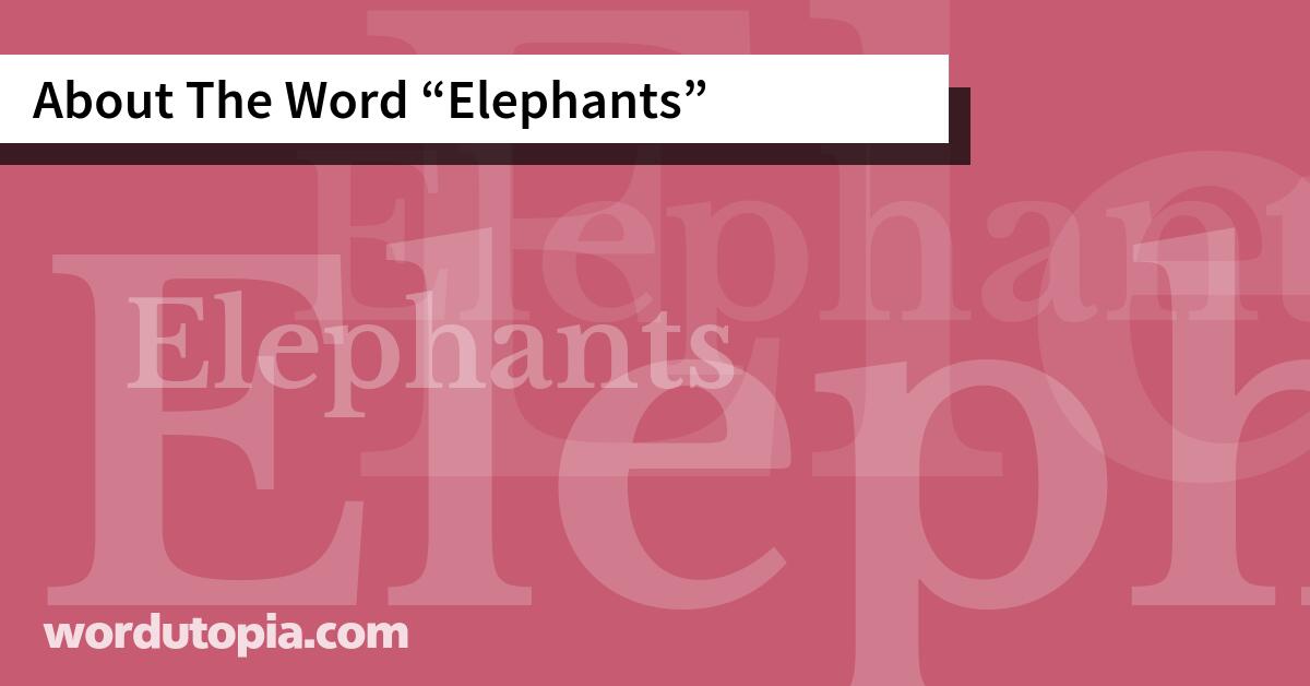 About The Word Elephants