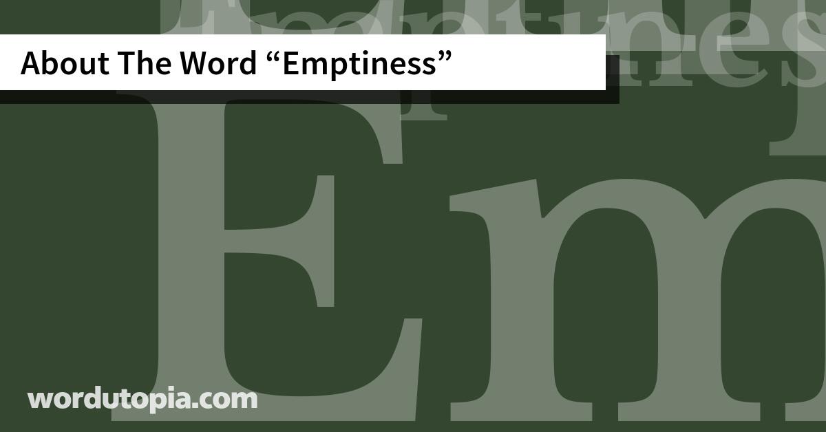 About The Word Emptiness