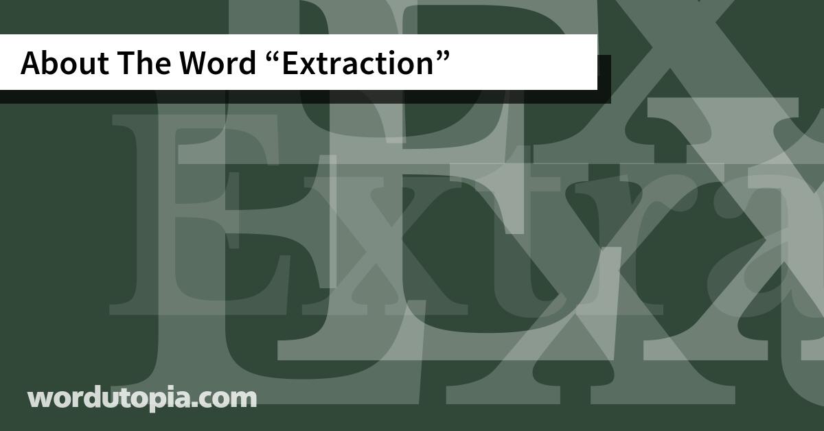 About The Word Extraction