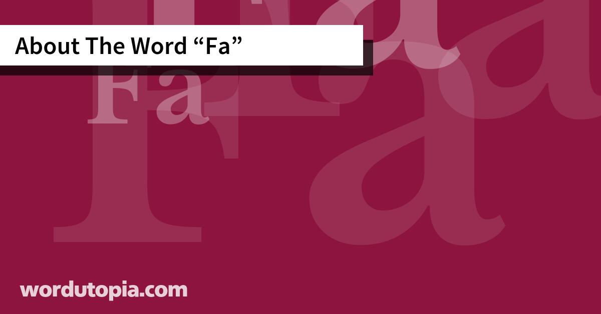 About The Word Fa