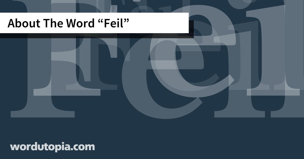 About The Word Feil