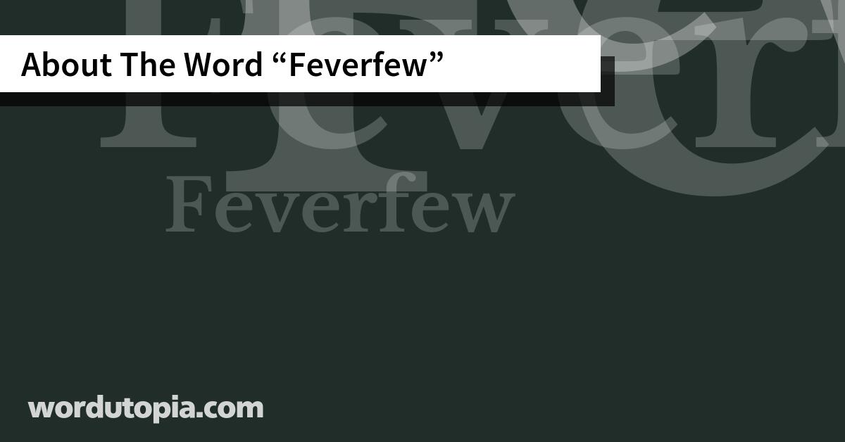 About The Word Feverfew