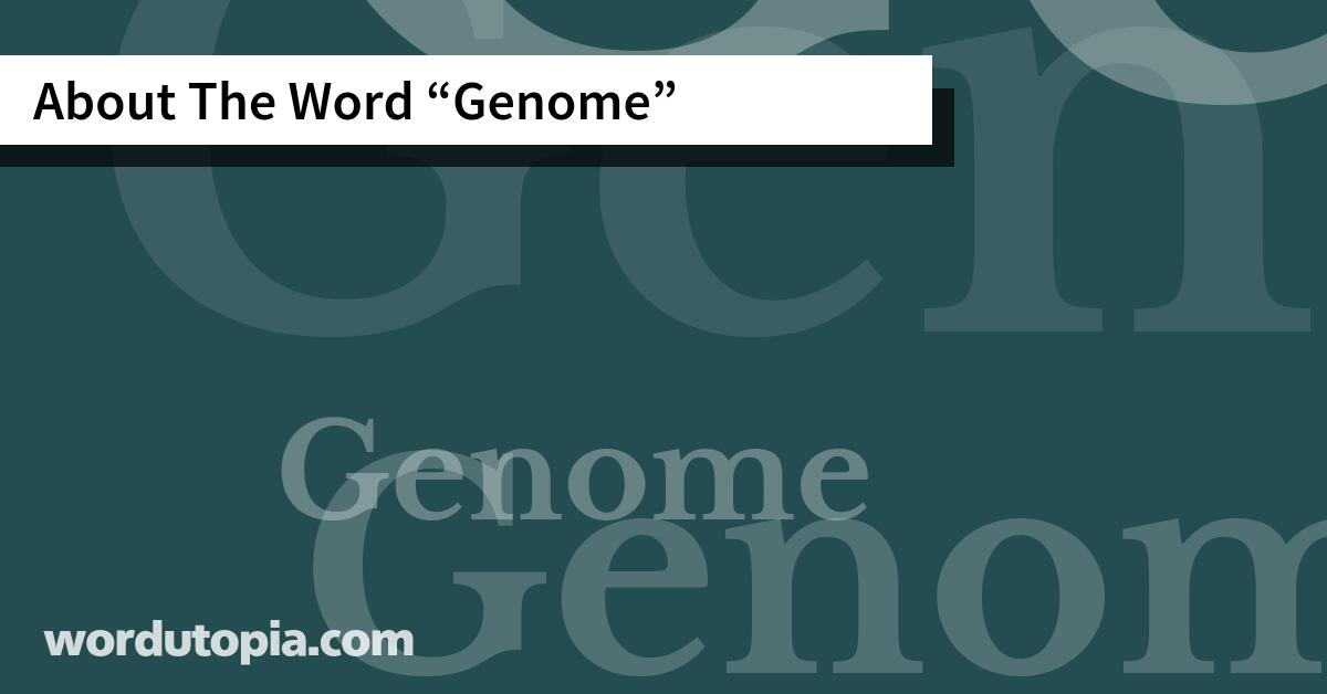 About The Word Genome