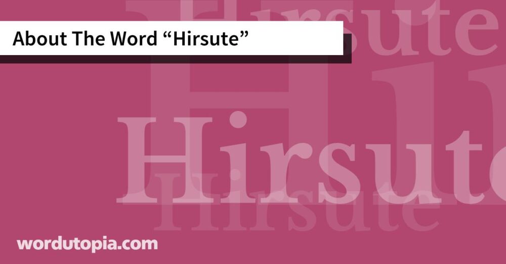 About The Word Hirsute