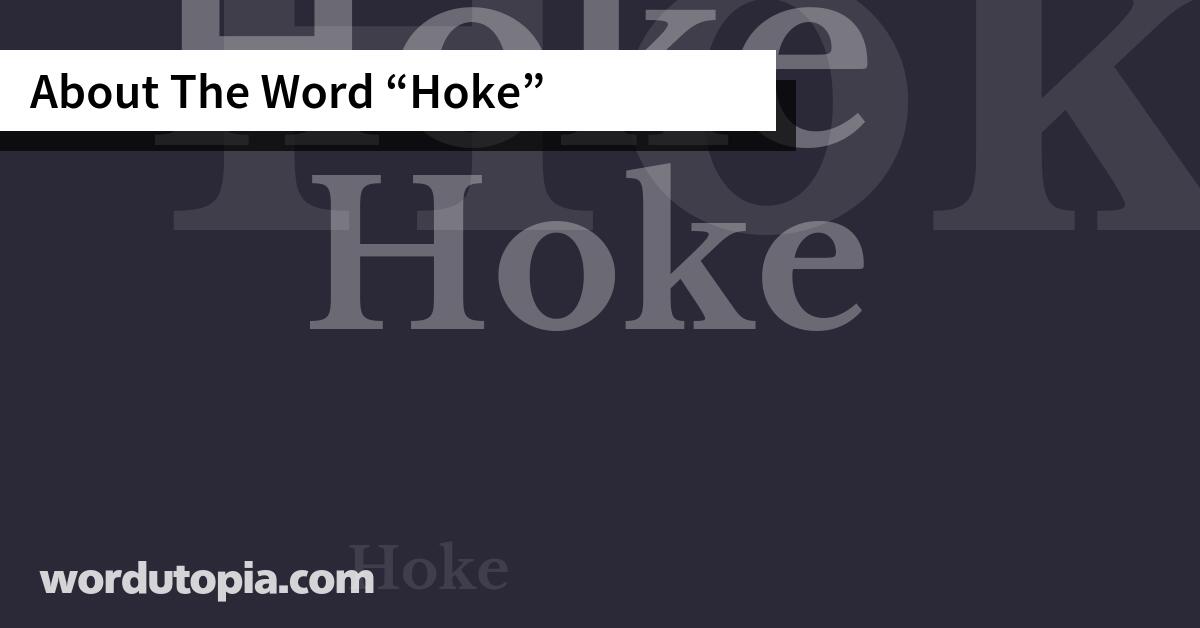 About The Word Hoke