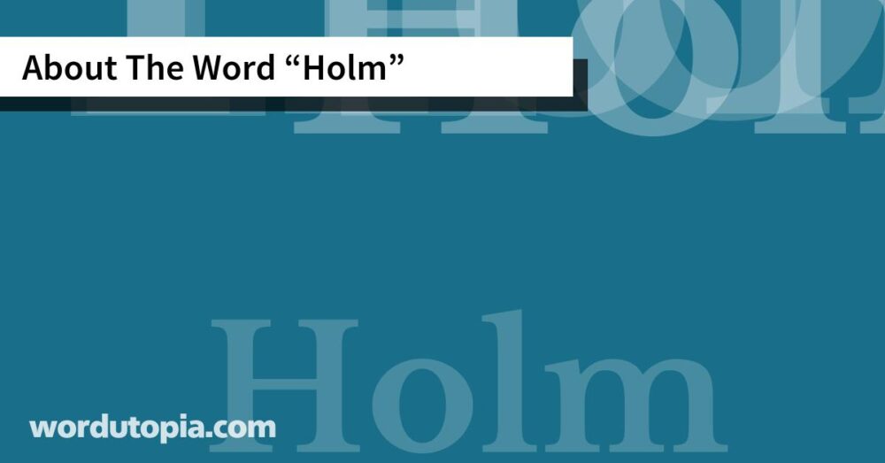 About The Word Holm
