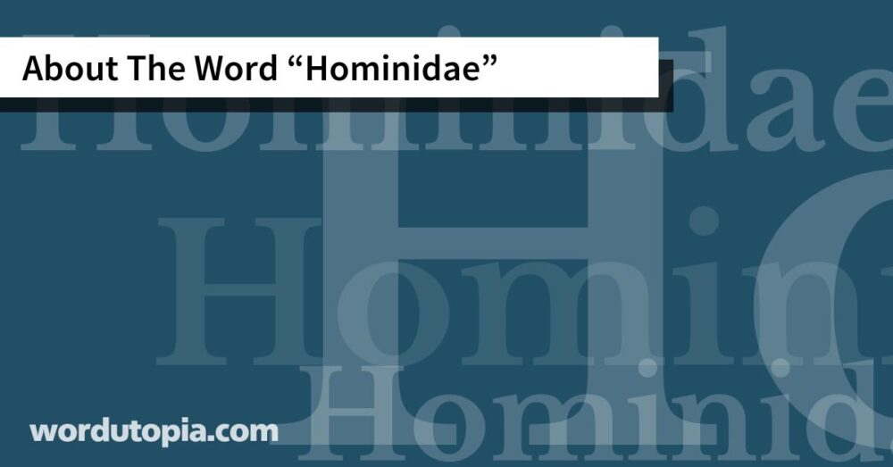 About The Word Hominidae