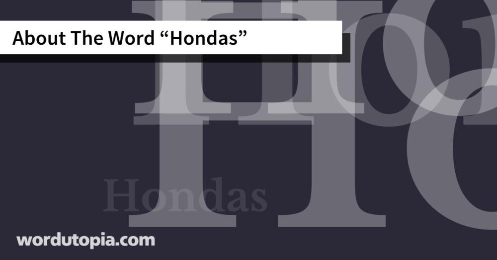 About The Word Hondas
