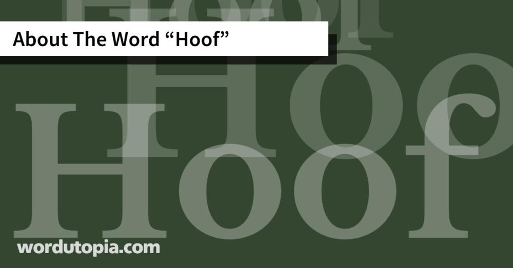 About The Word Hoof
