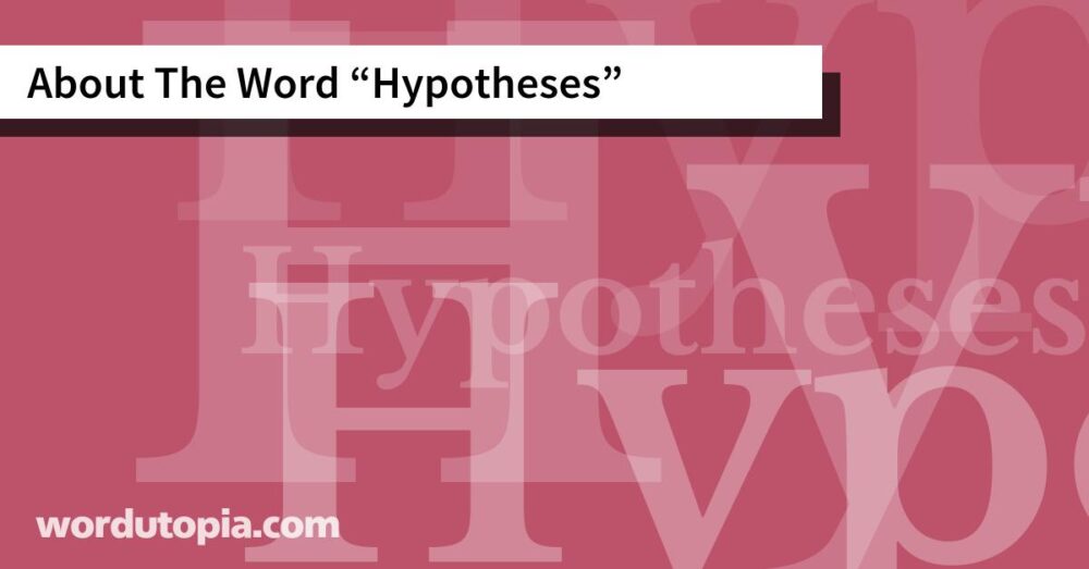 About The Word Hypotheses
