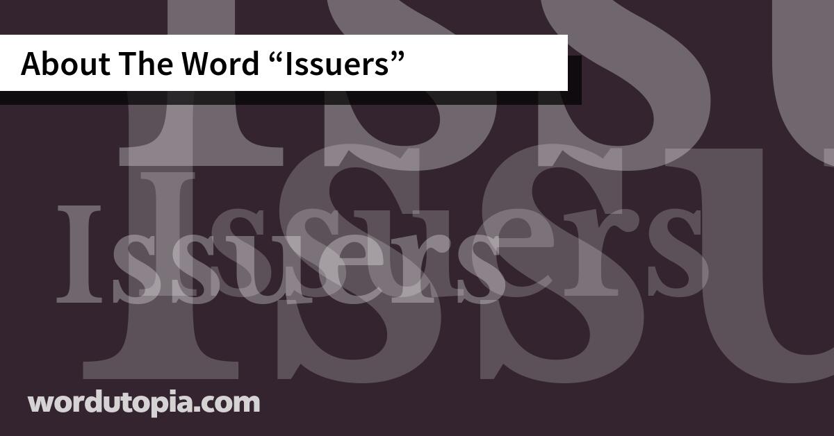 About The Word Issuers