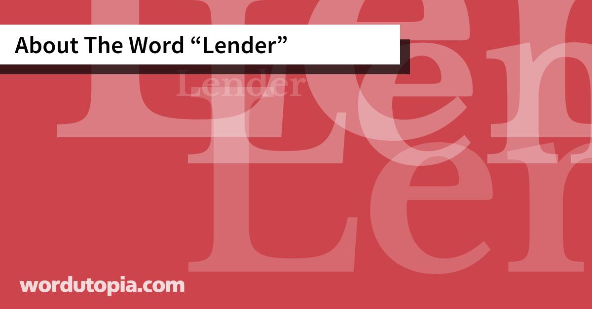 About The Word Lender
