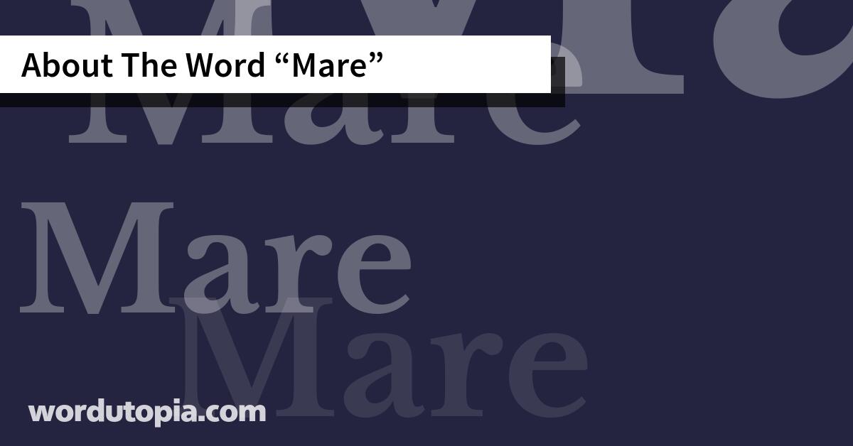 About The Word Mare