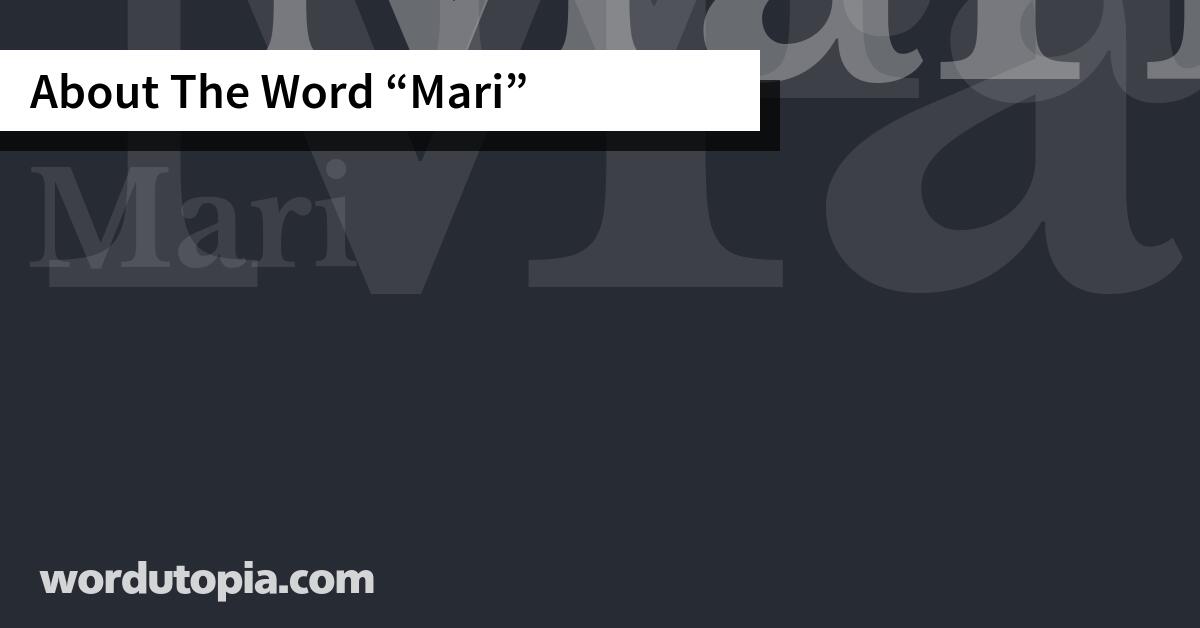 About The Word Mari