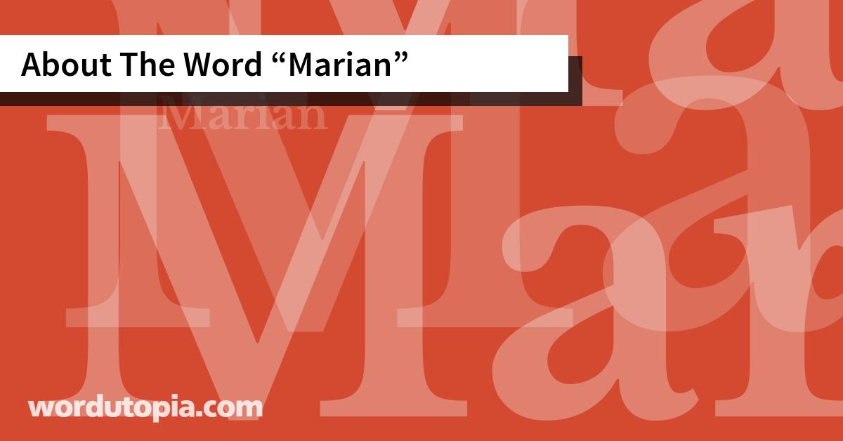 About The Word Marian