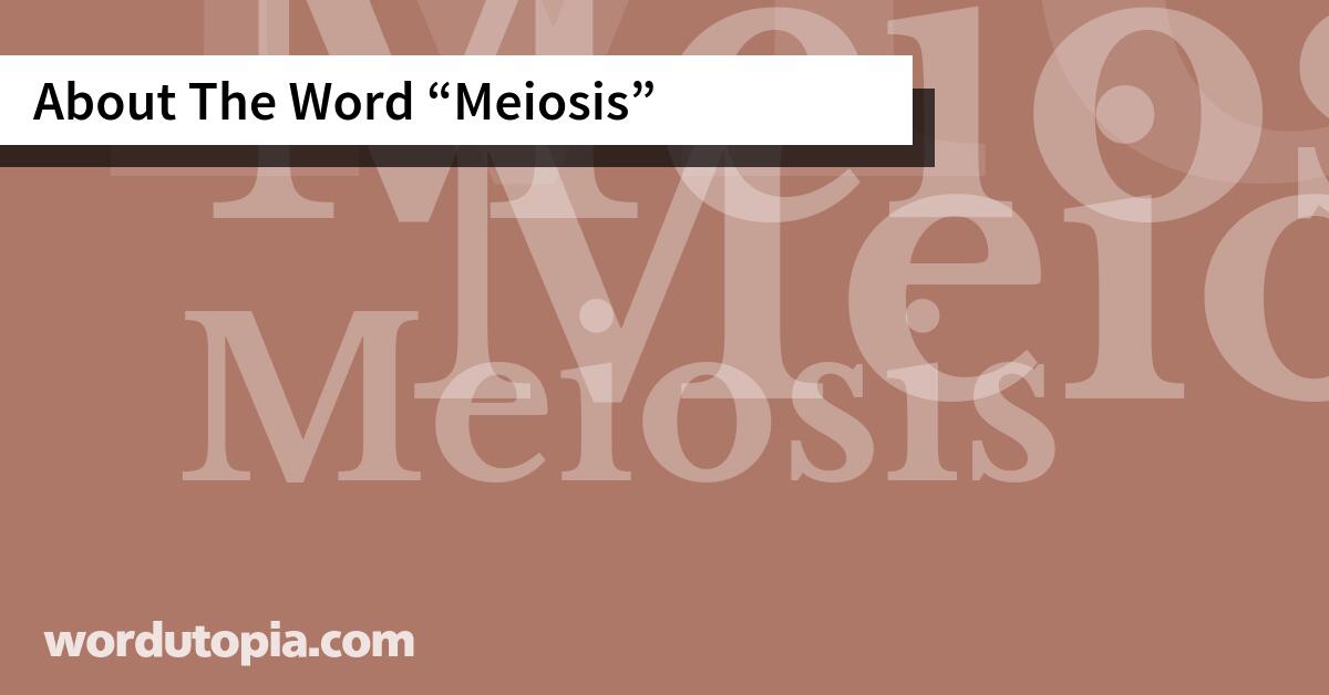 About The Word Meiosis