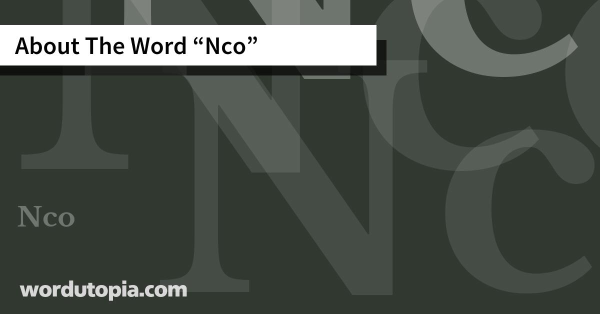 About The Word Nco