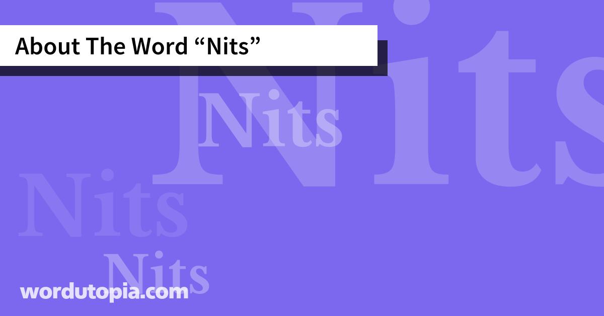About The Word Nits