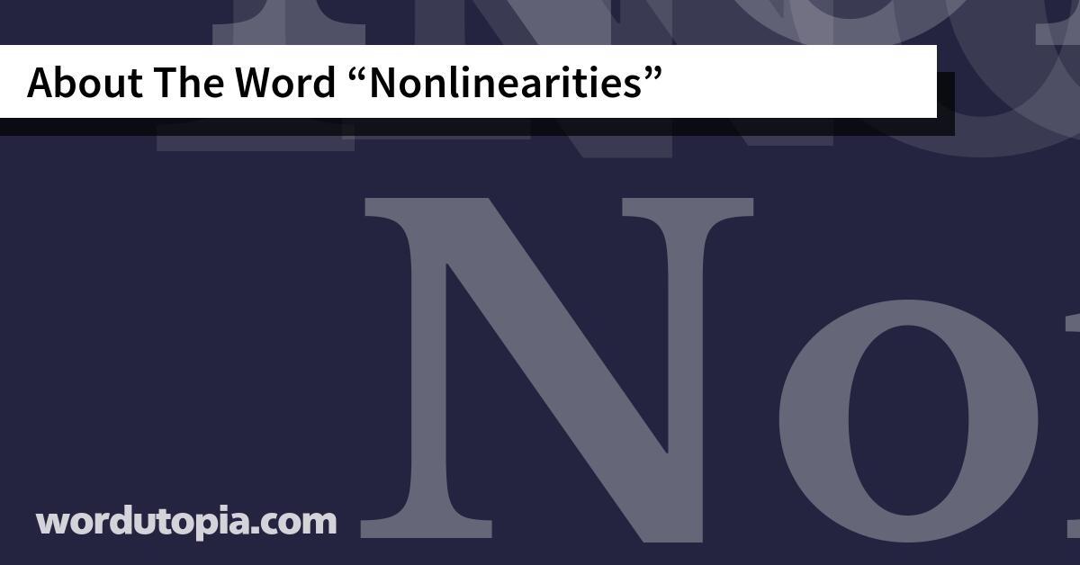 About The Word Nonlinearities