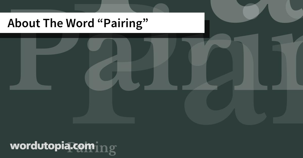 About The Word Pairing