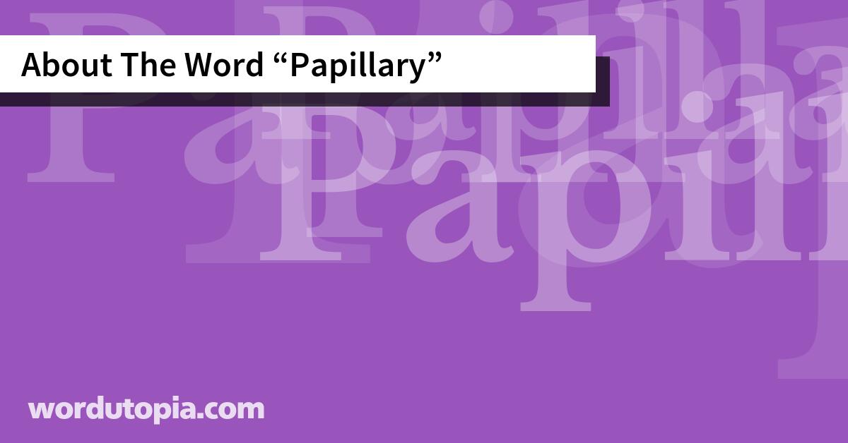 About The Word Papillary