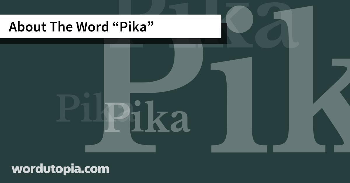 About The Word Pika